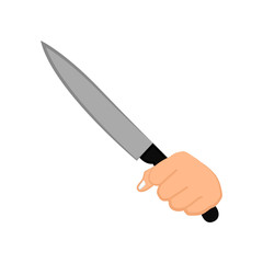 Hand holding a knife. Vector illustration design