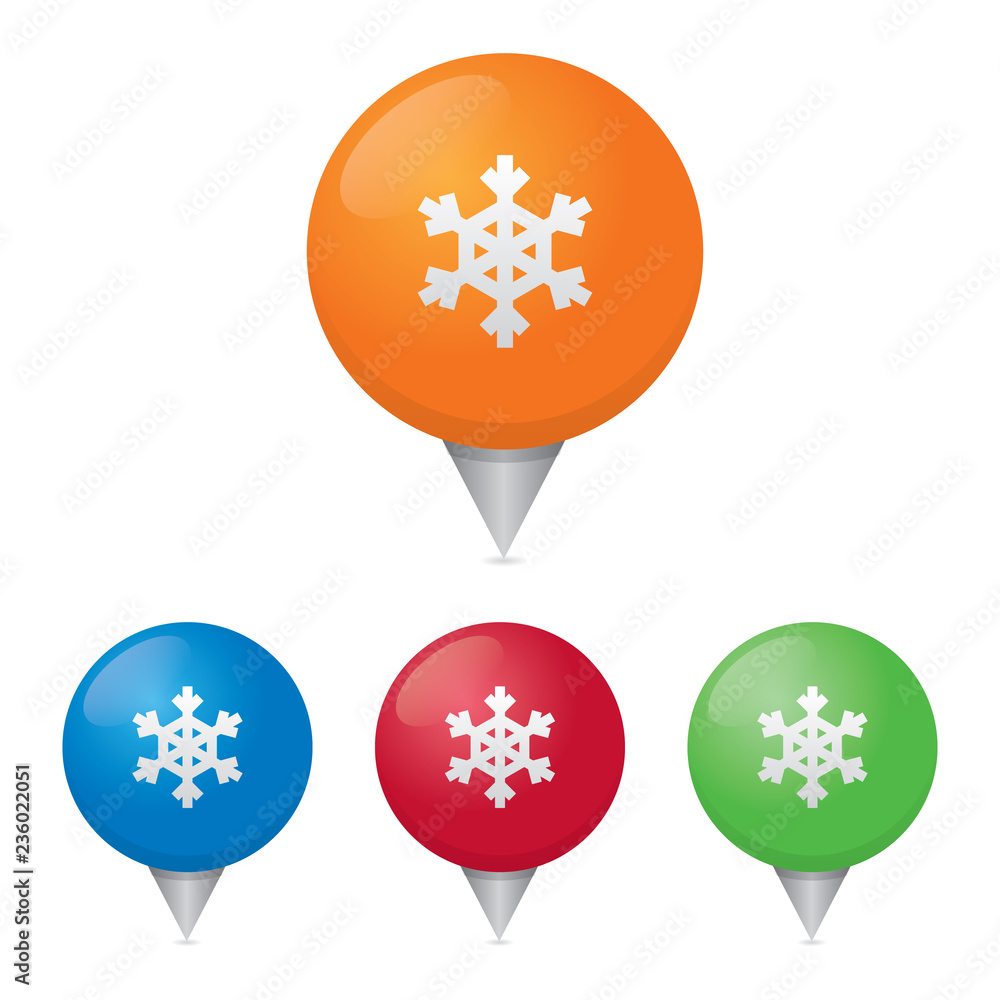 Poster snowflake map markers