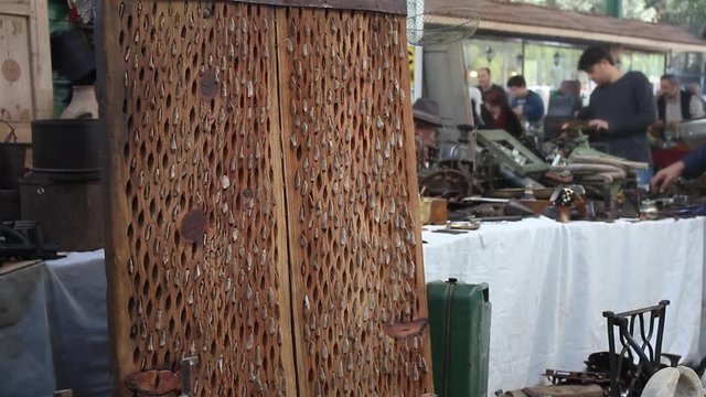 Old agricultural tool, a threshing board