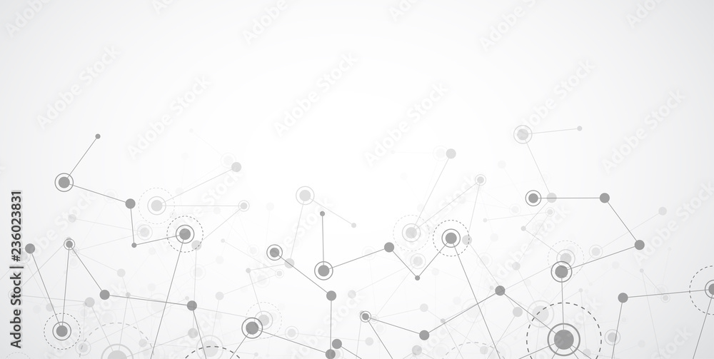 Aufkleber abstract connecting dots and lines. connection science background. vector illustration