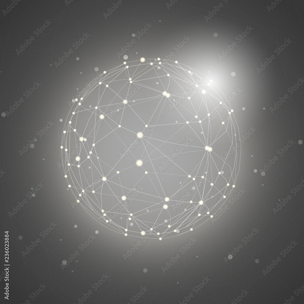 Sticker worldwide connection gray background illustration vector