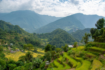 Obraz premium annapurna circuit trek in himalaya trail nepal