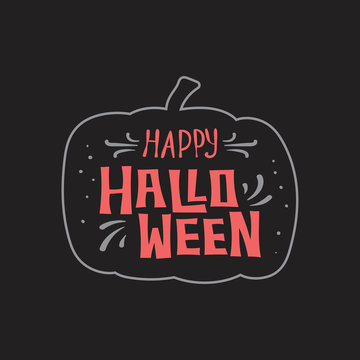 Happy Halloween on a pumpkin vector