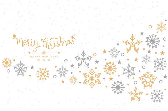 Christmas background with snowflakes, banner, card. Vector illustration