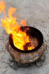 Flames in the furnace