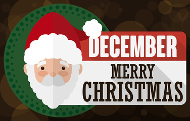 Loose-Leaf Paper with Santa Design for Christmas, Vector Illustration