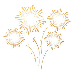 Firework on white background for celebration, party, and new year event. Vector illustration
