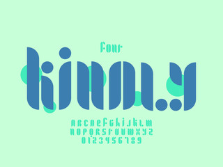 Kindly font. Vector alphabet 