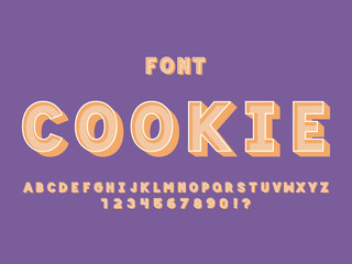 Cookie font. Vector alphabet