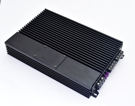 Car amplifier isolated on white background, Auto audio amplifier for cars , car  accessories