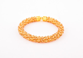 golden bracelet isolated on white background
