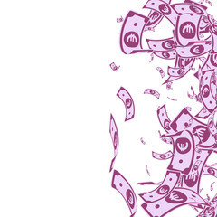 European Union Euro notes falling. Messy EUR bills