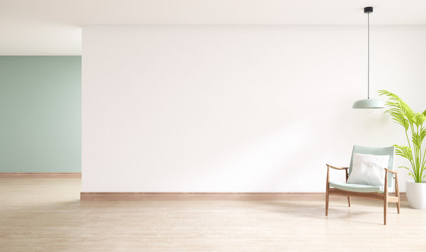 minimal  interior of living room, wood armchairs with plant on wood flooring,3d rendering ,3d rendering