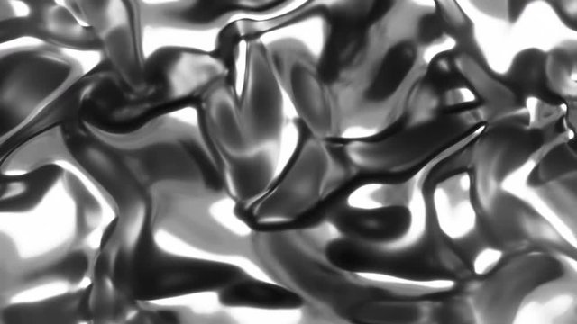 4K Liquid chrome metal surface. Seamless loop.