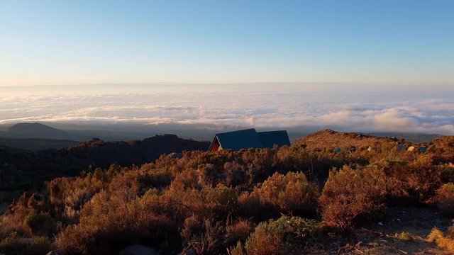 Stunning View Above the Clouds From Horombo Hut on Kilimanjaro