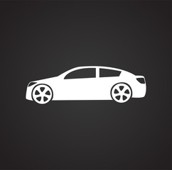 Obraz na płótnie Canvas Car icon on black background for graphic and web design, Modern simple vector sign. Internet concept. Trendy symbol for website design web button or mobile app.