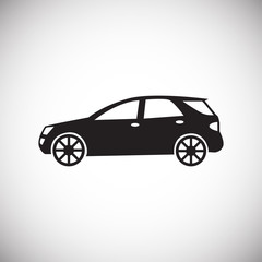 Car icon on white background for graphic and web design, Modern simple vector sign. Internet concept. Trendy symbol for website design web button or mobile app.