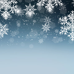 Fototapeta na wymiar Winter background with snowflakes for Christmas or New Year. Vector.