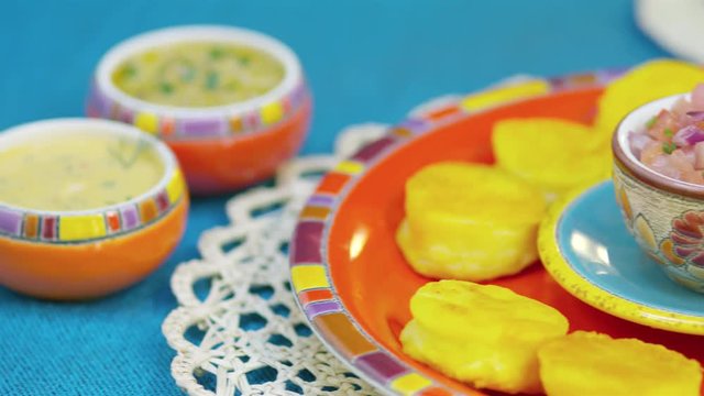 Llapingachos or Ecuadorian potatoes snack