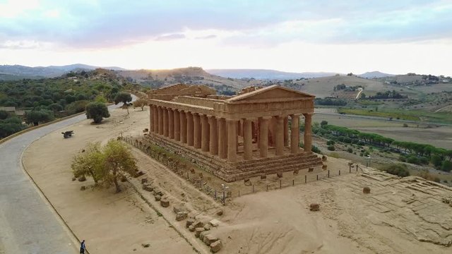 Ancient Greek temple of Concordia (V-VI century BC), Valley of the Temples, Agrigento, Sicily. The area was included in the UNESCO Heritage Site list in 1997.