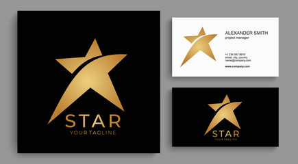 Star logo vector. Universal abstract logo with a star symbol for any business. Star sign - a leader, success and power.