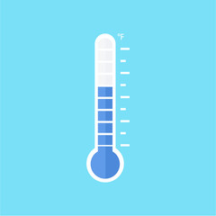 Thermometer equipment showing hot or cold weather. Thermometer Icon.Celsius and fahrenheit meteorology thermometers measuring , vector illustration.