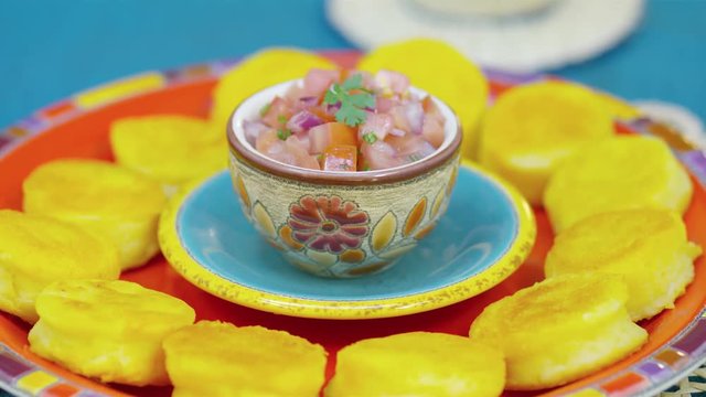 Llapingachos or Ecuadorian potatoes snack
