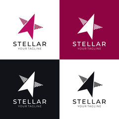 Star logo vector. Universal abstract logo with a star symbol for any business. Star sign - a leader, success and power.