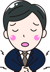 男性会社員サラリーマンの腹痛で体調不良