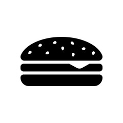 Hamburger icon. Fast food. Black icon on white background