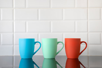 Colorful coffee mugs