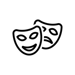 Smile and sad masks, comedy and drama theater, opposite emotions