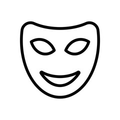 Fototapeta premium Smile mask of theatre, face with happy emotion, sign of comedy.