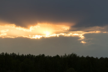 Beautiful sunset cloudy sky