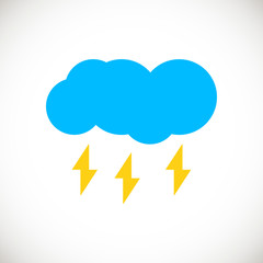Cloud and lightening icon. Vector illustration.