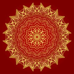 Sacred oriental mandala. color floral ornament. Abstract shapes in Asian style. Vector Illustration