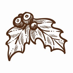 Mistletoe traditional Christmas and new year plant isolated icon