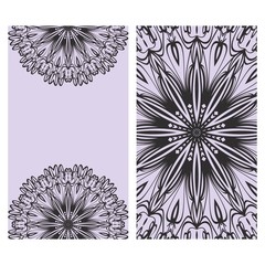 Set of Template greeting card, invitation with space for text. Mandala design. Vector illustration