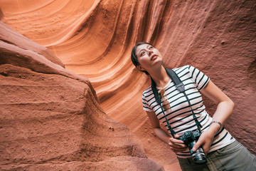 asian lady enjoying the amazing view