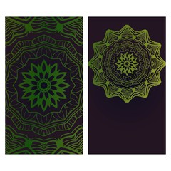 The front and rear side. mandala design elements. Wedding invitation, thank you card, save card, baby shower. Vector illustration.