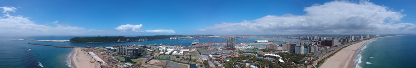 Durban harbour panoramic view - obrazy, fototapety, plakaty