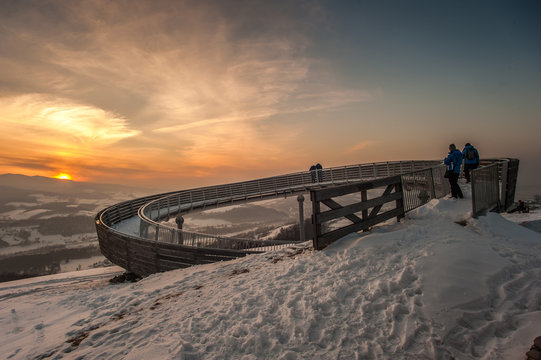 Platforma widokowa w Woli Kroguleckiej ,Beskid  Sądecki,małopolska.