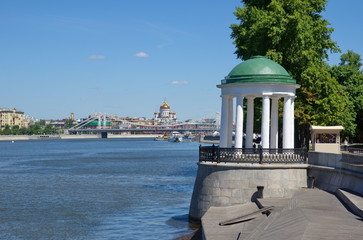 The rotunda on Pushkinskaya embankment in Gorky Park in Moscow, Russia