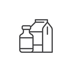 Milk bottle and package outline icon. linear style sign for mobile concept and web design. Dairy pack simple line vector icon. Symbol, logo illustration. Pixel perfect vector graphics