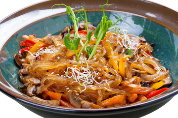 Soy glass noodles with shiitake mushrooms