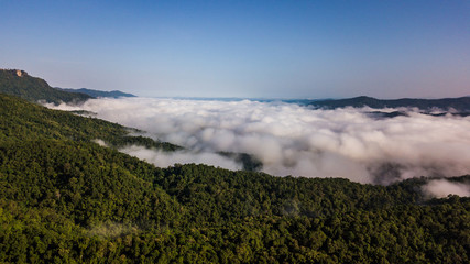High angle view of landscape    Mountain in  Nan province Thailand