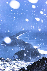 Fototapeta premium 雪の天橋立