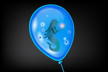 Mermaid inside of balloon