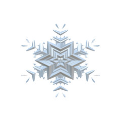 3d snowflake illustration isolated on the white background