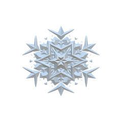 3d snowflake illustration isolated on the white background